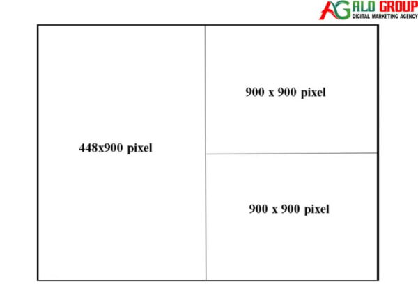 Kích thước ảnh quảng cáo 1 hình đứng và 2 hình nhỏ